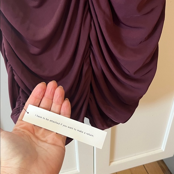 Reformation Emma knit ruched mini dress in color mole size small - NEW W TAGS - Picture 6 of 8